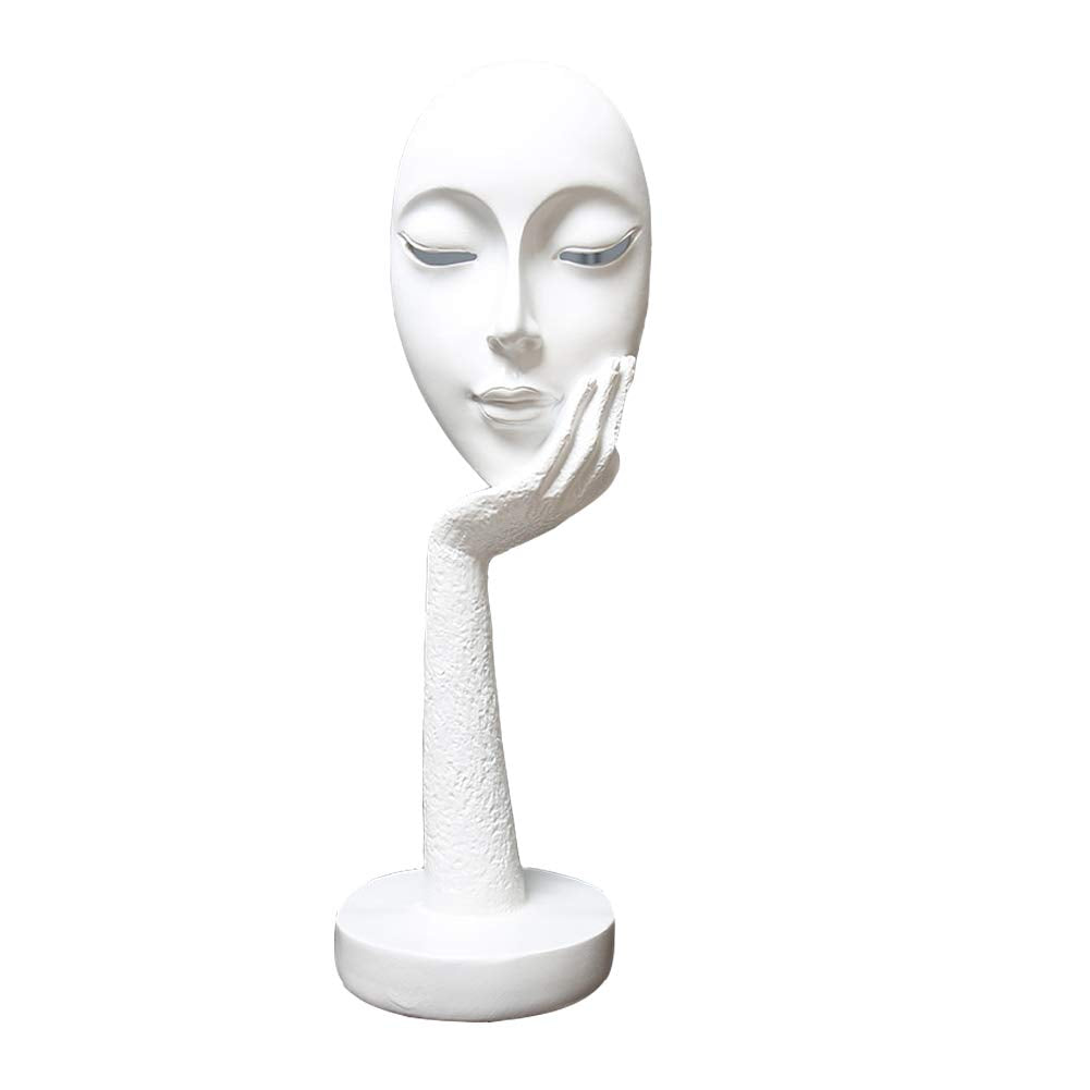 Resin Statues Abstract Sculpture Gift Art Thinker Meditator Ornament Craft for Living Room Office Home Decor-Sandstone-Small