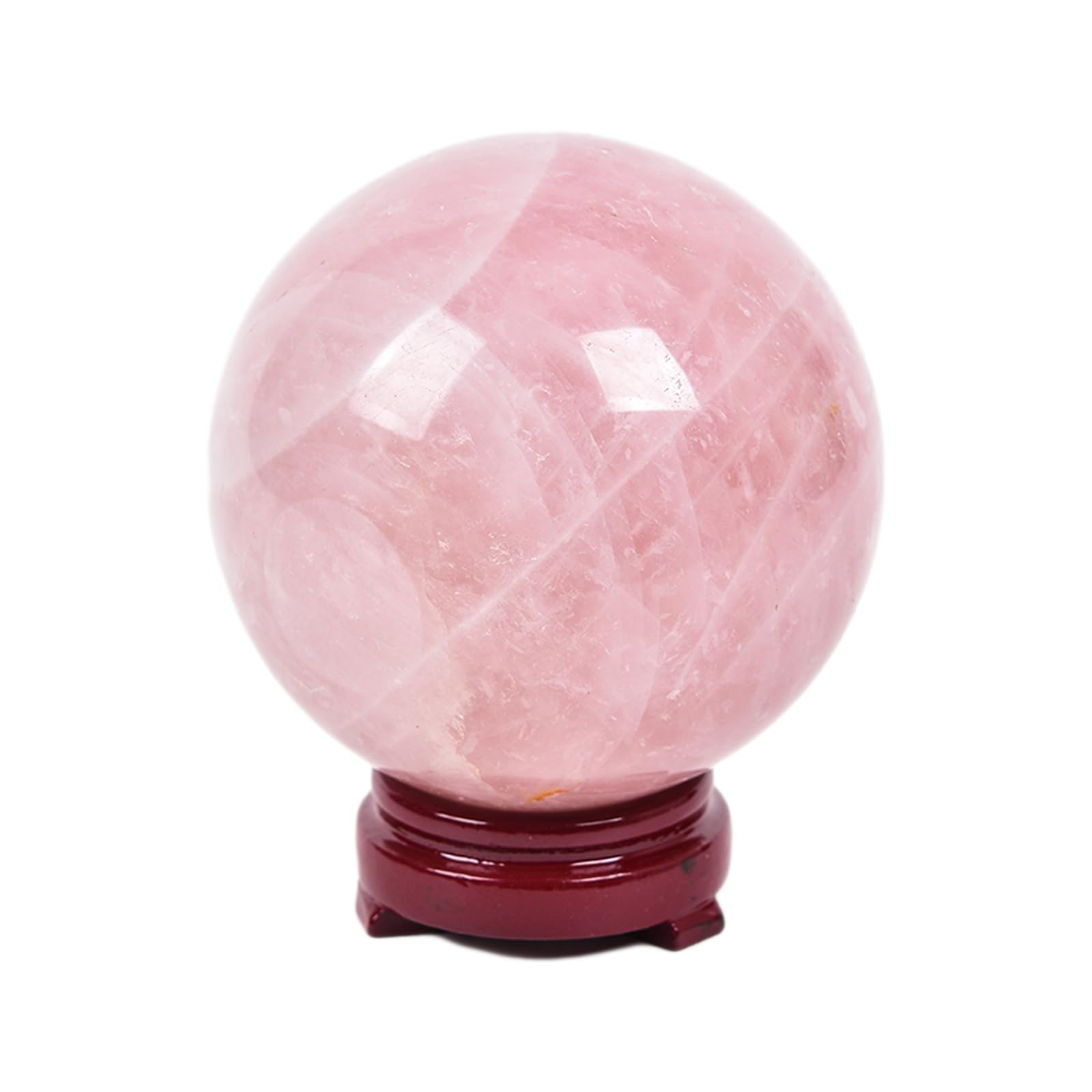 JIC Gem Natural Amazonite Crystal Sphere with Wood Stand Gemstone Sphere,Polished Healing Energy Mineral Gemstone Balls for Reiki Chakra Decoration Fengshui (60-70mm)