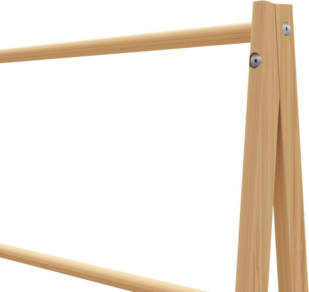 Handcrafted Bamboo Trapezoid Towel Rack with Storage Shelf - Indoor & Outdoor Use