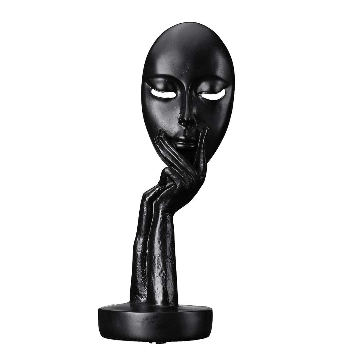 Resin Statues Abstract Sculpture Gift Art Thinker Meditator Ornament Craft for Living Room Office Home Decor-Sandstone-Small