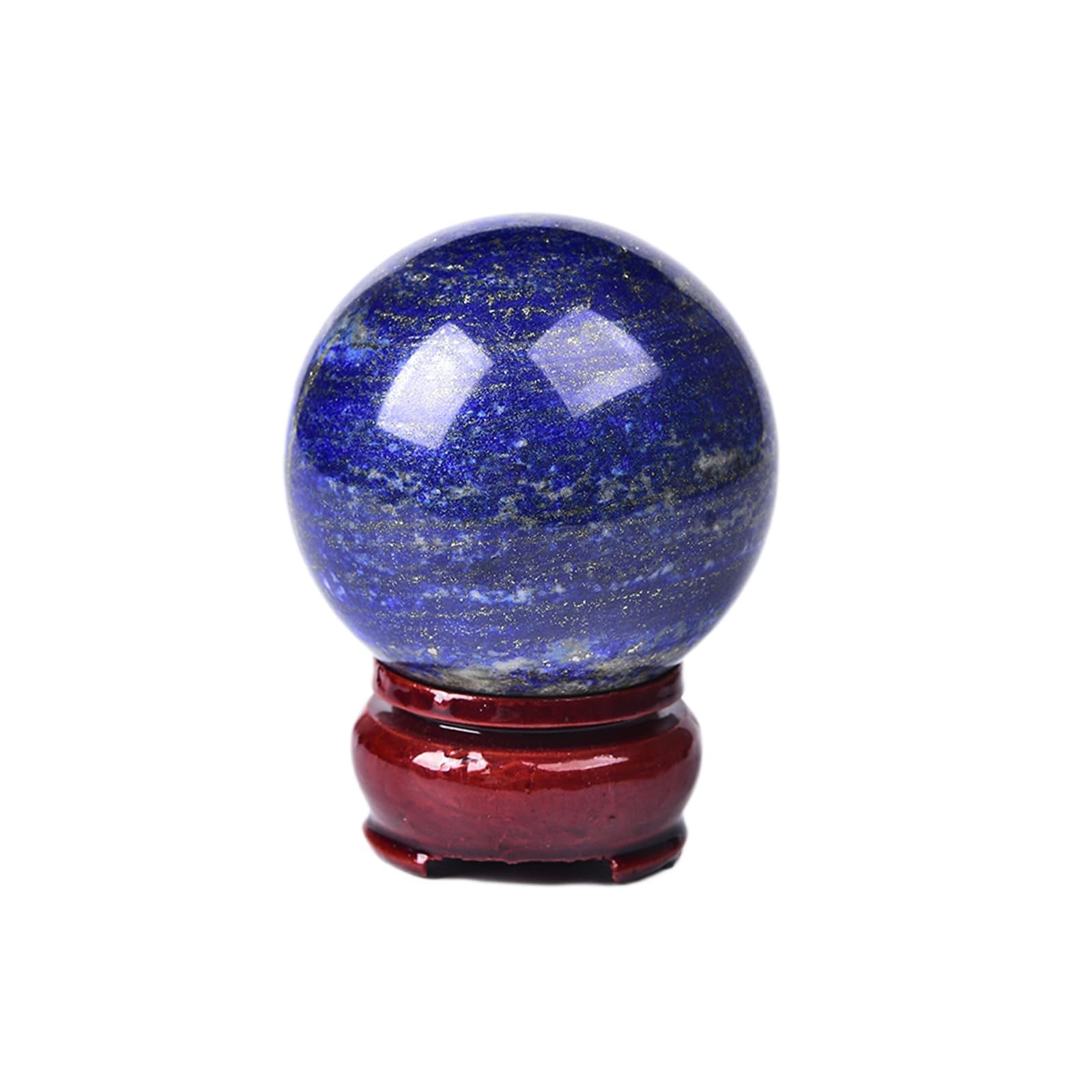 JIC Gem Natural Amazonite Crystal Sphere with Wood Stand Gemstone Sphere,Polished Healing Energy Mineral Gemstone Balls for Reiki Chakra Decoration Fengshui (60-70mm)
