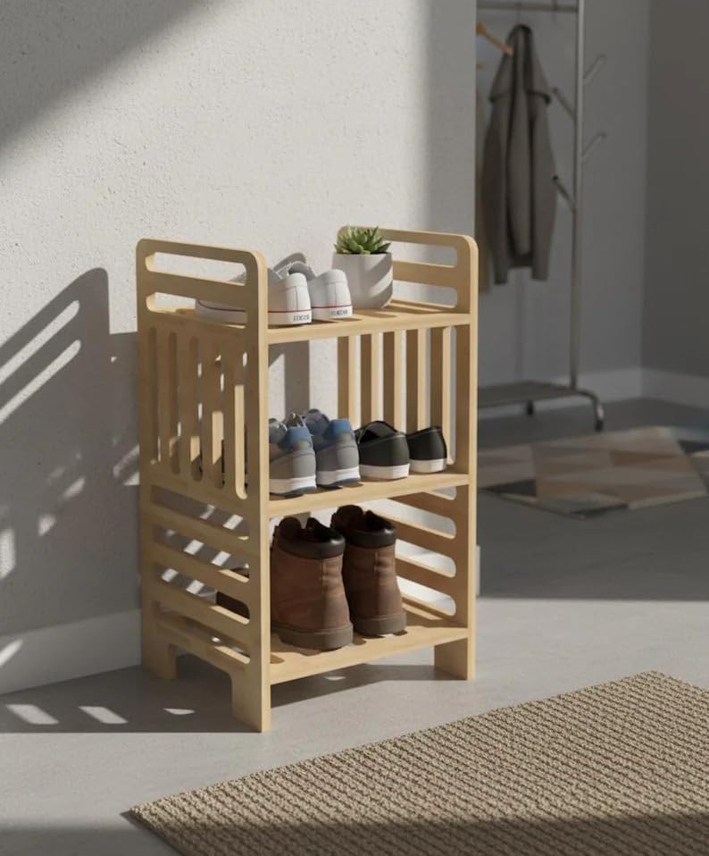 Modern Bamboo 3-Tier Floor Shelf for Towels Toiletries Bathroom Bedroom