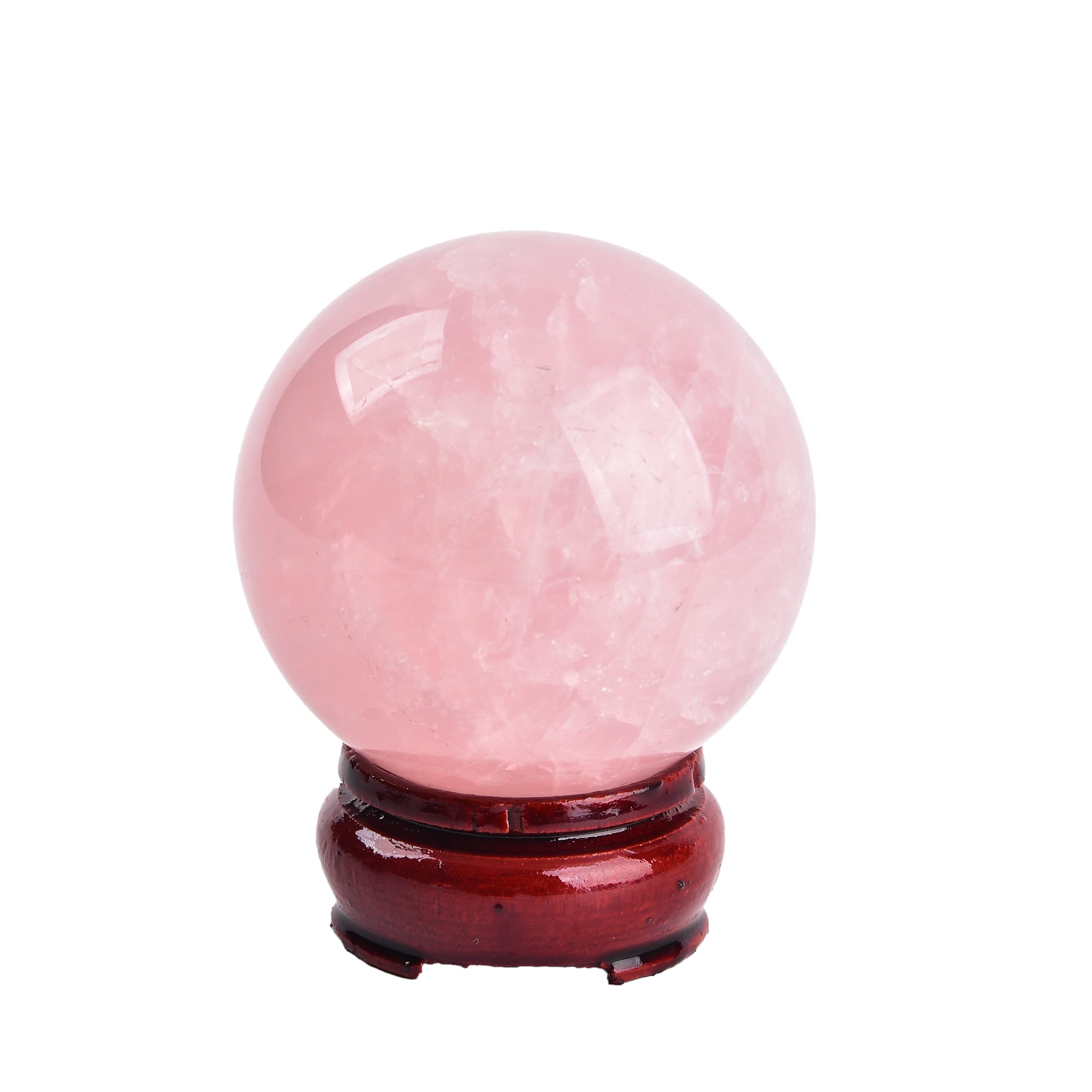 JIC Gem Natural Amazonite Crystal Sphere with Wood Stand Gemstone Sphere,Polished Healing Energy Mineral Gemstone Balls for Reiki Chakra Decoration Fengshui (60-70mm)