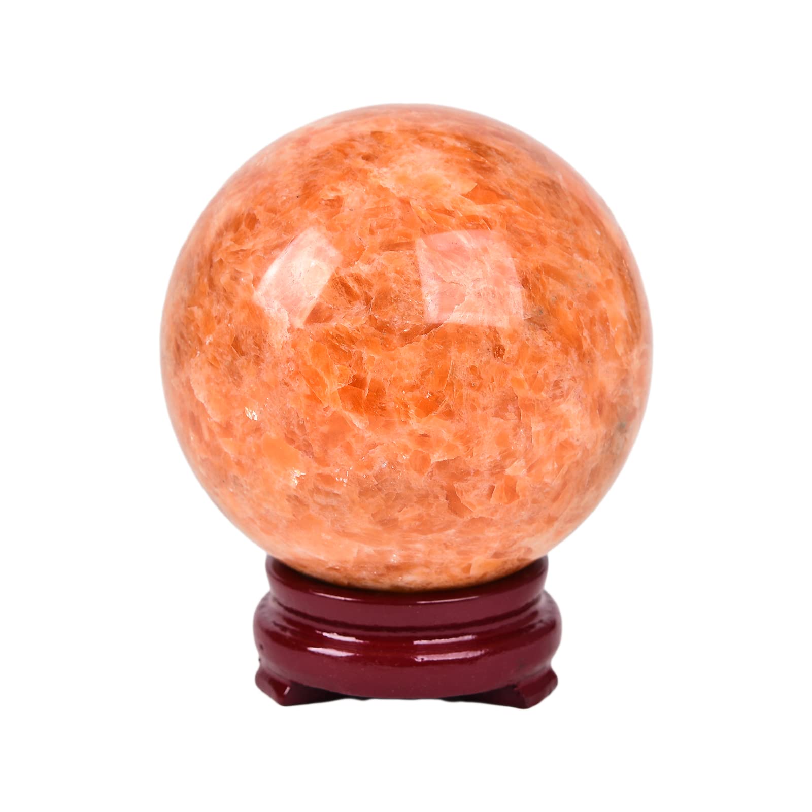 JIC Gem Natural Amazonite Crystal Sphere with Wood Stand Gemstone Sphere,Polished Healing Energy Mineral Gemstone Balls for Reiki Chakra Decoration Fengshui (60-70mm)