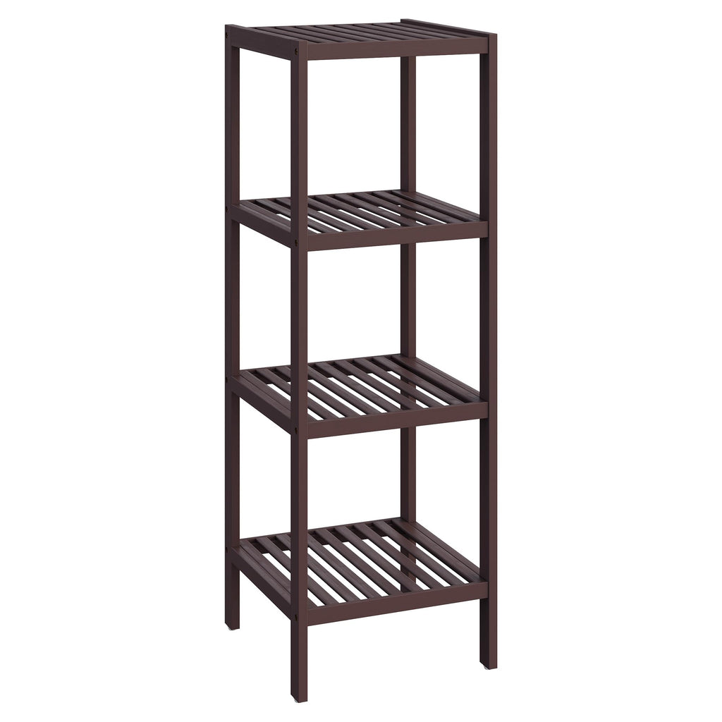 SONGMICS 4-Tier Bamboo Shelf, Narrow Bathroom Shelf, Standing Towel Rack, Corner Rack, for Kitchen, Living Room, Bedroom, Entryway, Bathroom, Natural UBCB54Y