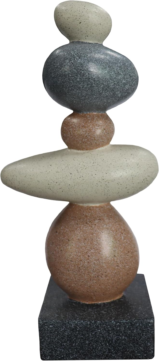 13'' Abstract Rock Decorative Sculpture Ornament, Sandstone Statue Decor for Living Room, Modern Resin Stone Sculpture,Coffee Table Decoration,Gifts for Good Luck, Health, Strength