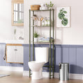 AmazerBath Bamboo Over The Toilet Storage Shelf, 2-Tier Over Toilet Organizer Rack, Freestanding Above Toilet Shelf for Bathroom, Laundry, Space Saver, Natural Color