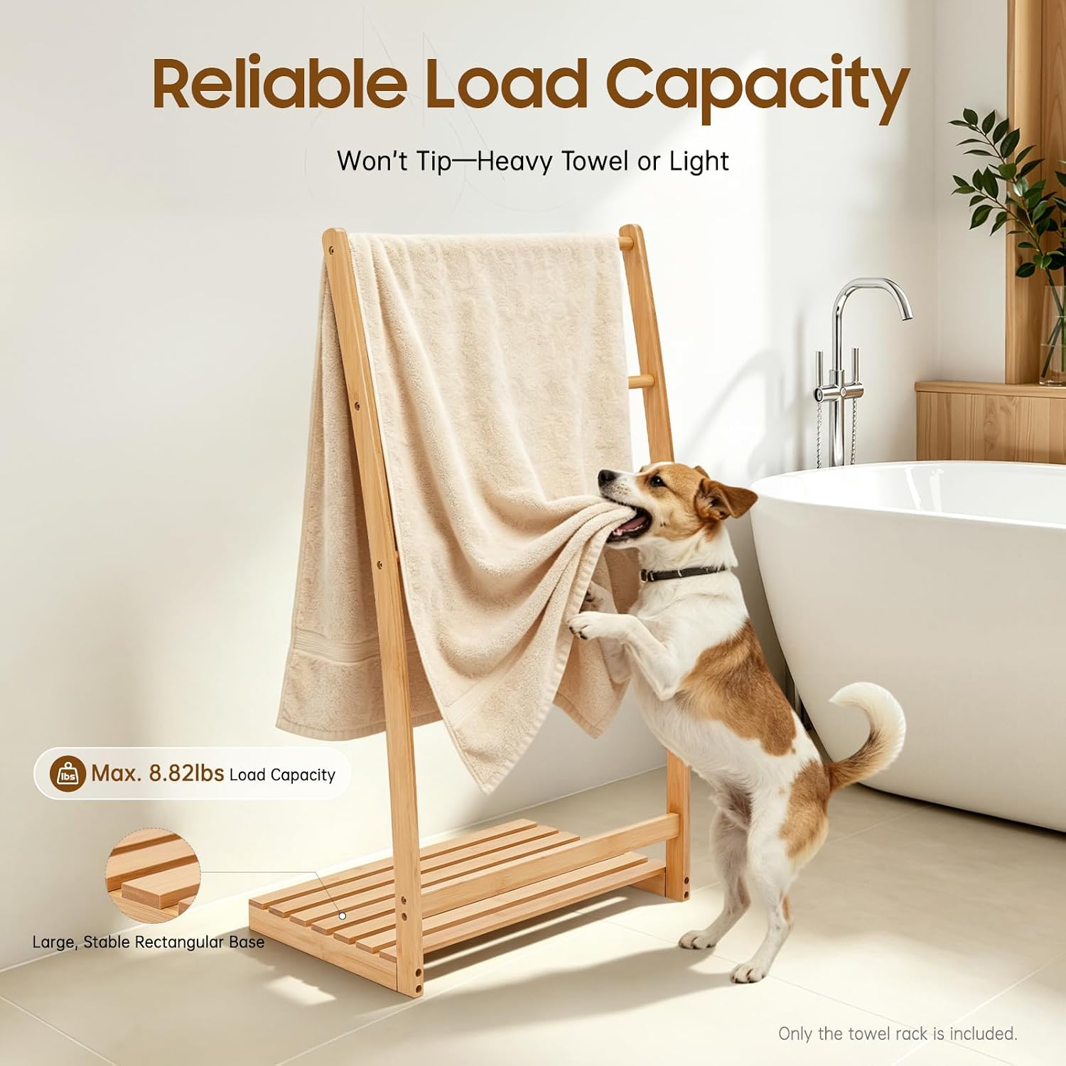 40 Bamboo 3 Tier Towel Rack Quilt Rack Stand or Blanket Rack Extra Tall freestanding Solid Wood Towel Rack with Bottom Storage Shelf for Living Room or Bedroom