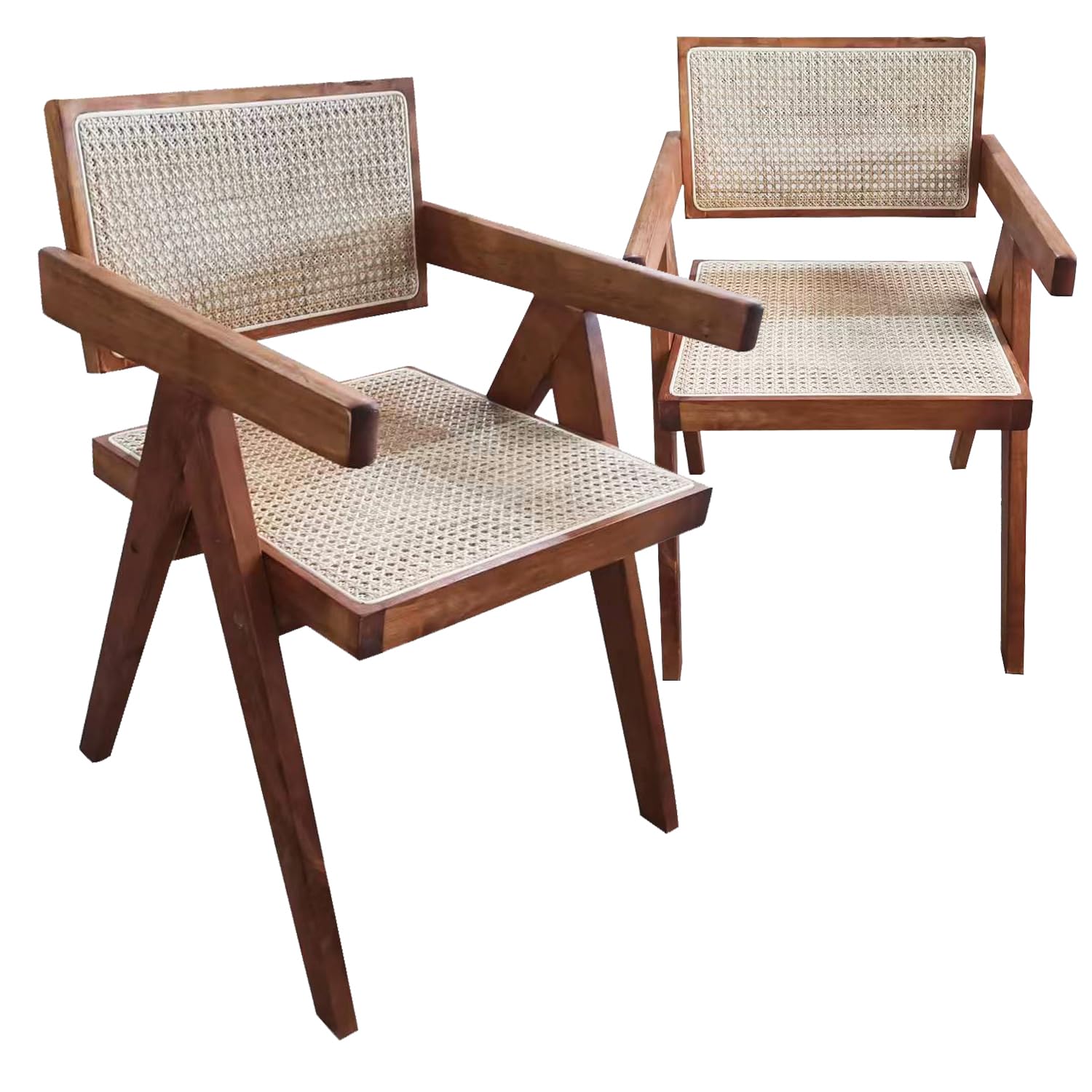 Ibiza Rattan Chair, Natural, Set of 1 – Folding Modern Rattan Chairs for Outdoor Dining, Patio, Accent Chair for Living Room and Office, Foldable Space-Saver Design
