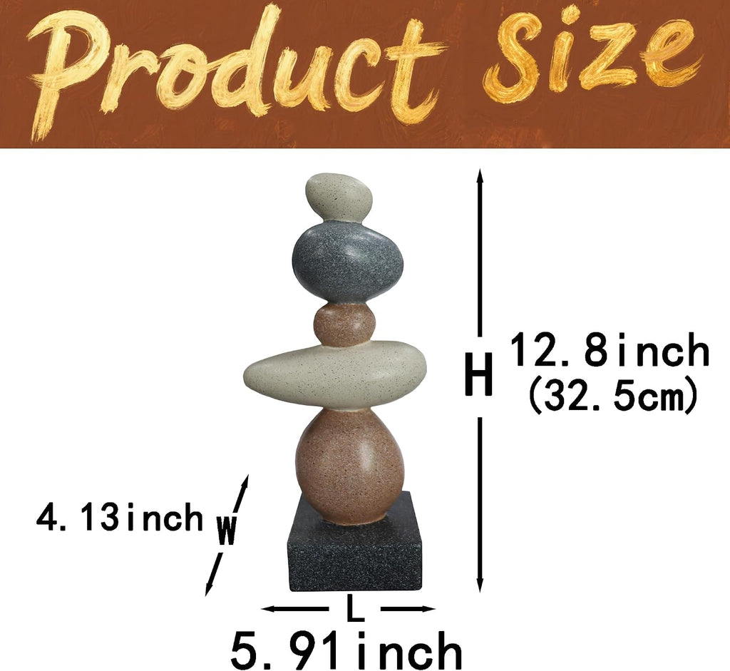 13'' Abstract Rock Decorative Sculpture Ornament, Sandstone Statue Decor for Living Room, Modern Resin Stone Sculpture,Coffee Table Decoration,Gifts for Good Luck, Health, Strength