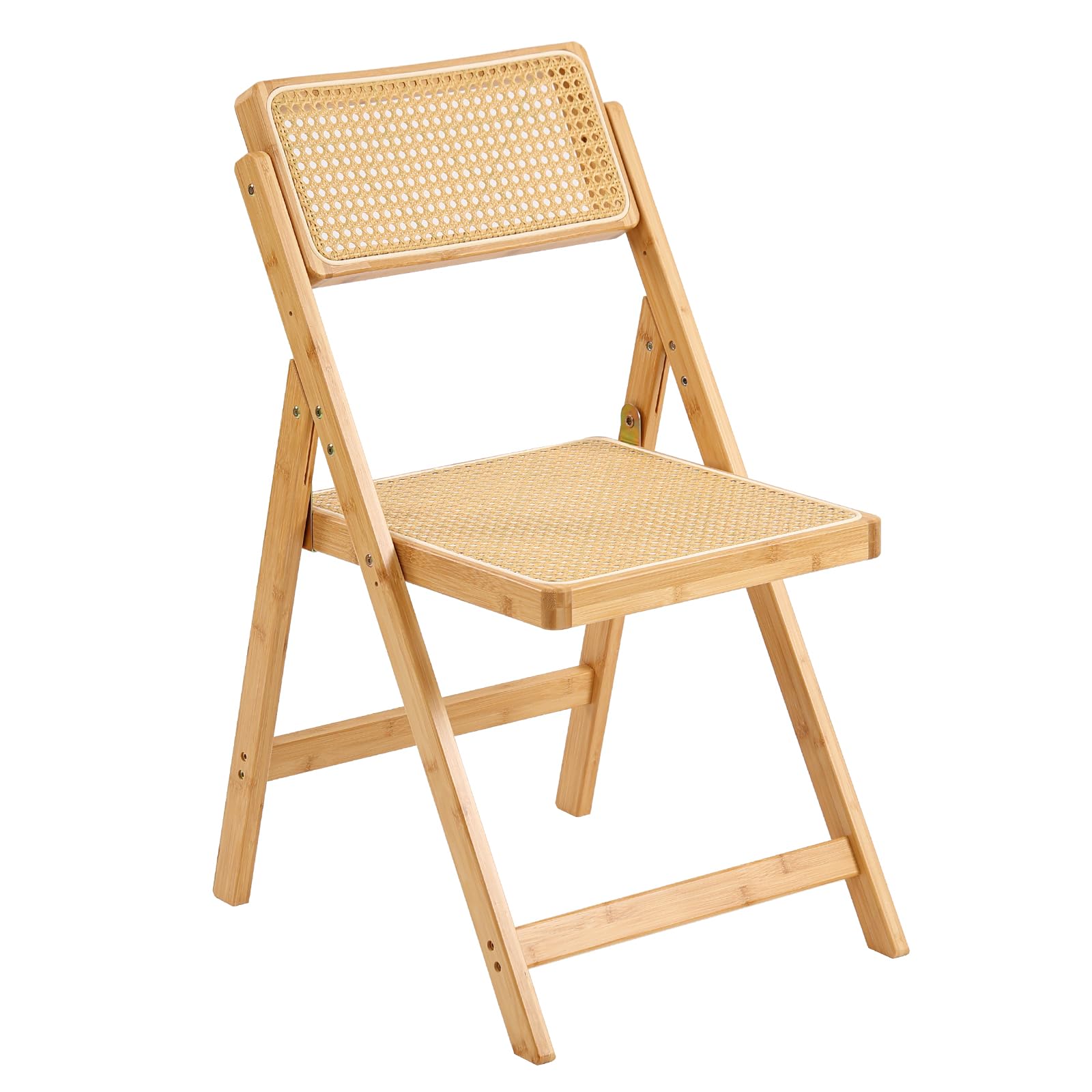 Furlide Rattan Dining Chairs Set of 2, Mid-Century Accent Armchair, Wicker Chair, Outdoor Bamboo Chair for Dining Room, Living Room, Bedroom, Kitchen, Walnut