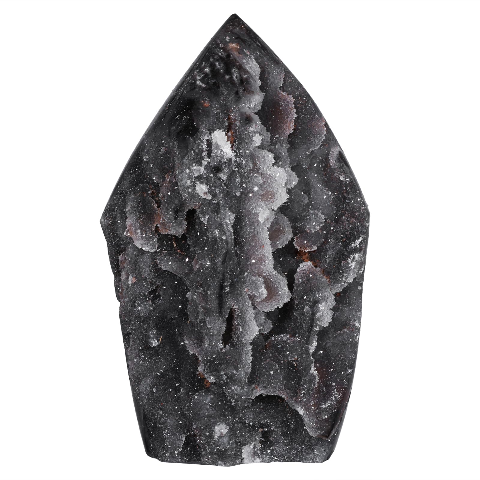 Sportmusies Natural Sphalerite Stone Cluster Flame Figurine Desktop Home Office Decoration, Spiritual Reiki Crystal Tower Statue, 3.54-4.92 inches