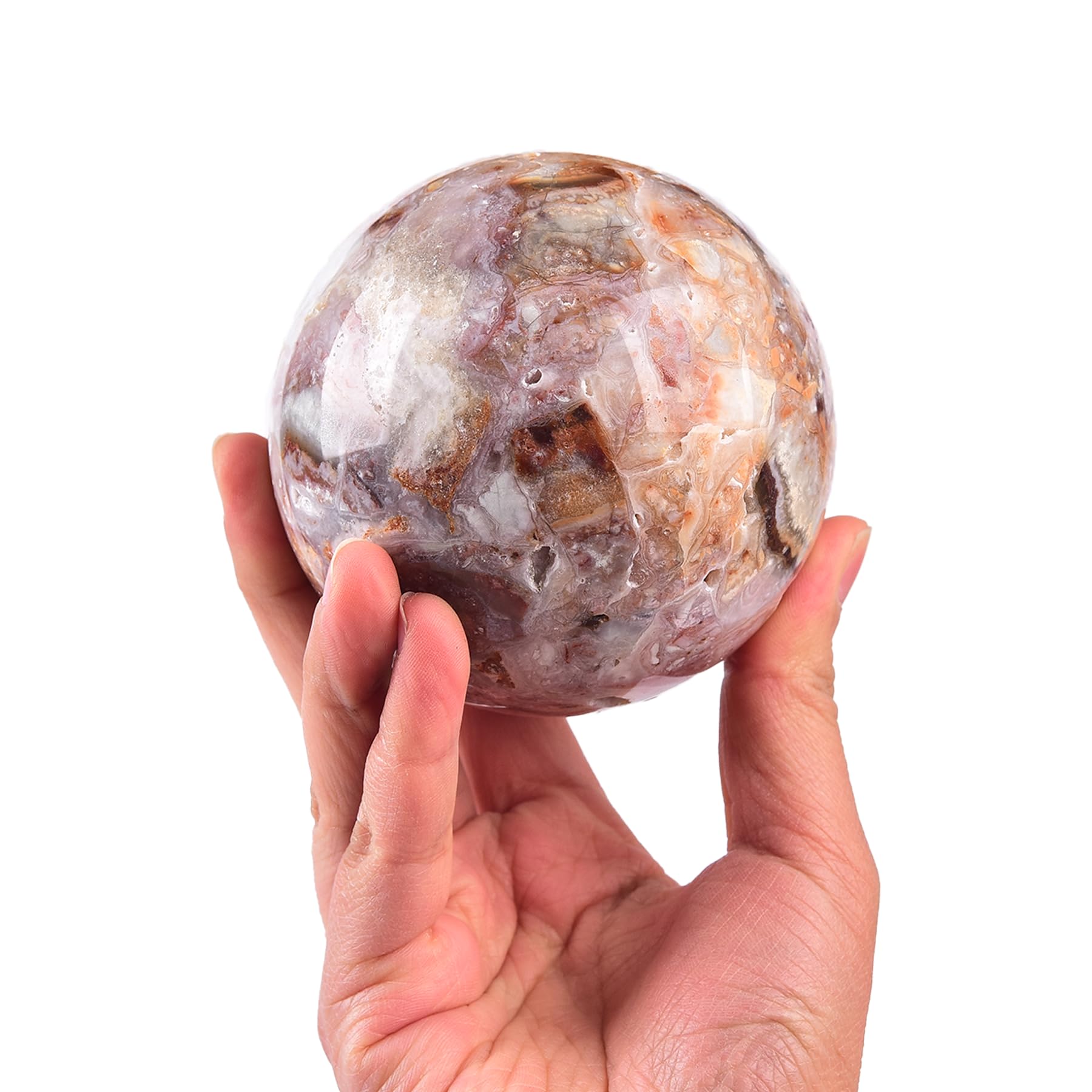 JIC Gem Natural Amazonite Crystal Sphere with Wood Stand Gemstone Sphere,Polished Healing Energy Mineral Gemstone Balls for Reiki Chakra Decoration Fengshui (60-70mm)