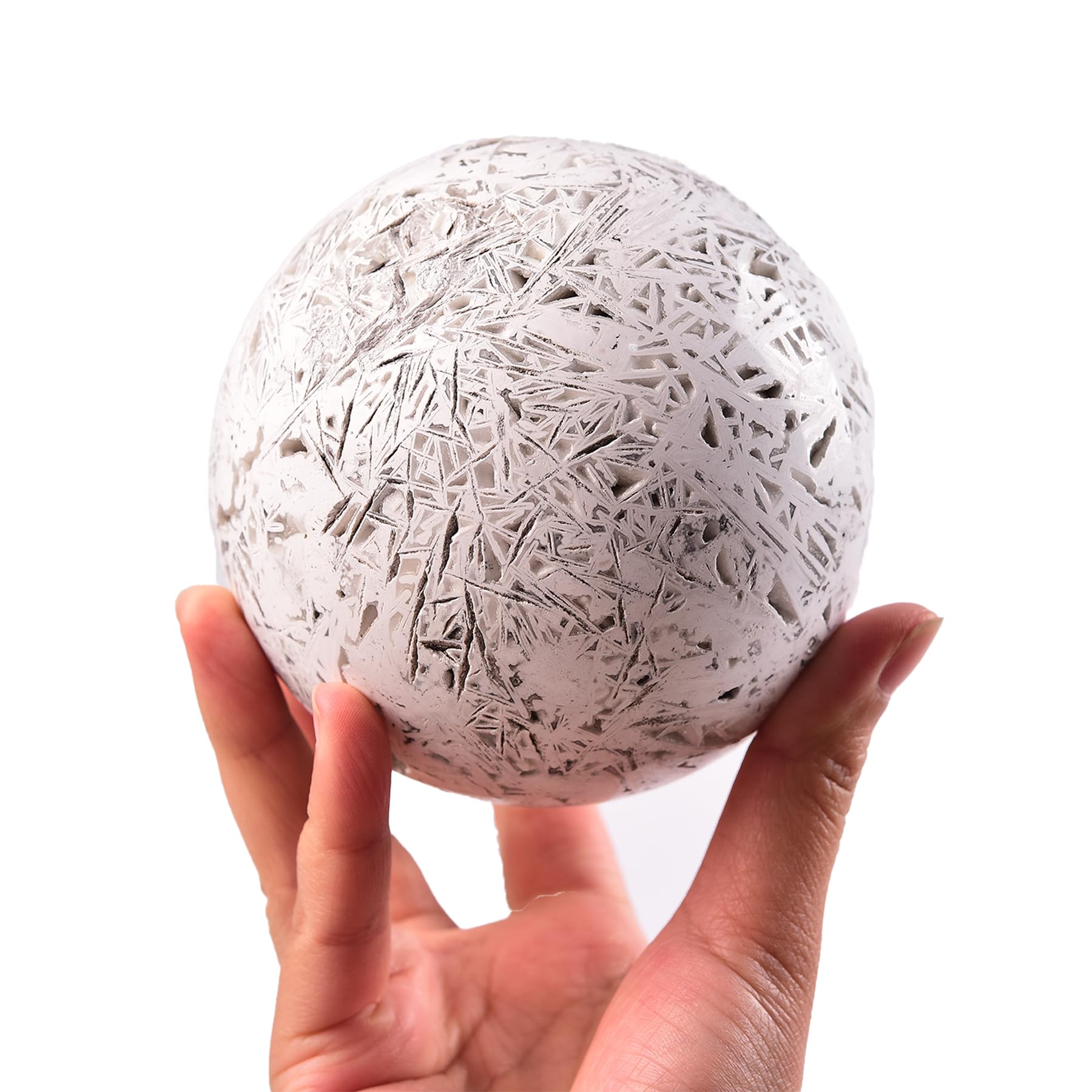 JIC Gem Natural Amazonite Crystal Sphere with Wood Stand Gemstone Sphere,Polished Healing Energy Mineral Gemstone Balls for Reiki Chakra Decoration Fengshui (60-70mm)