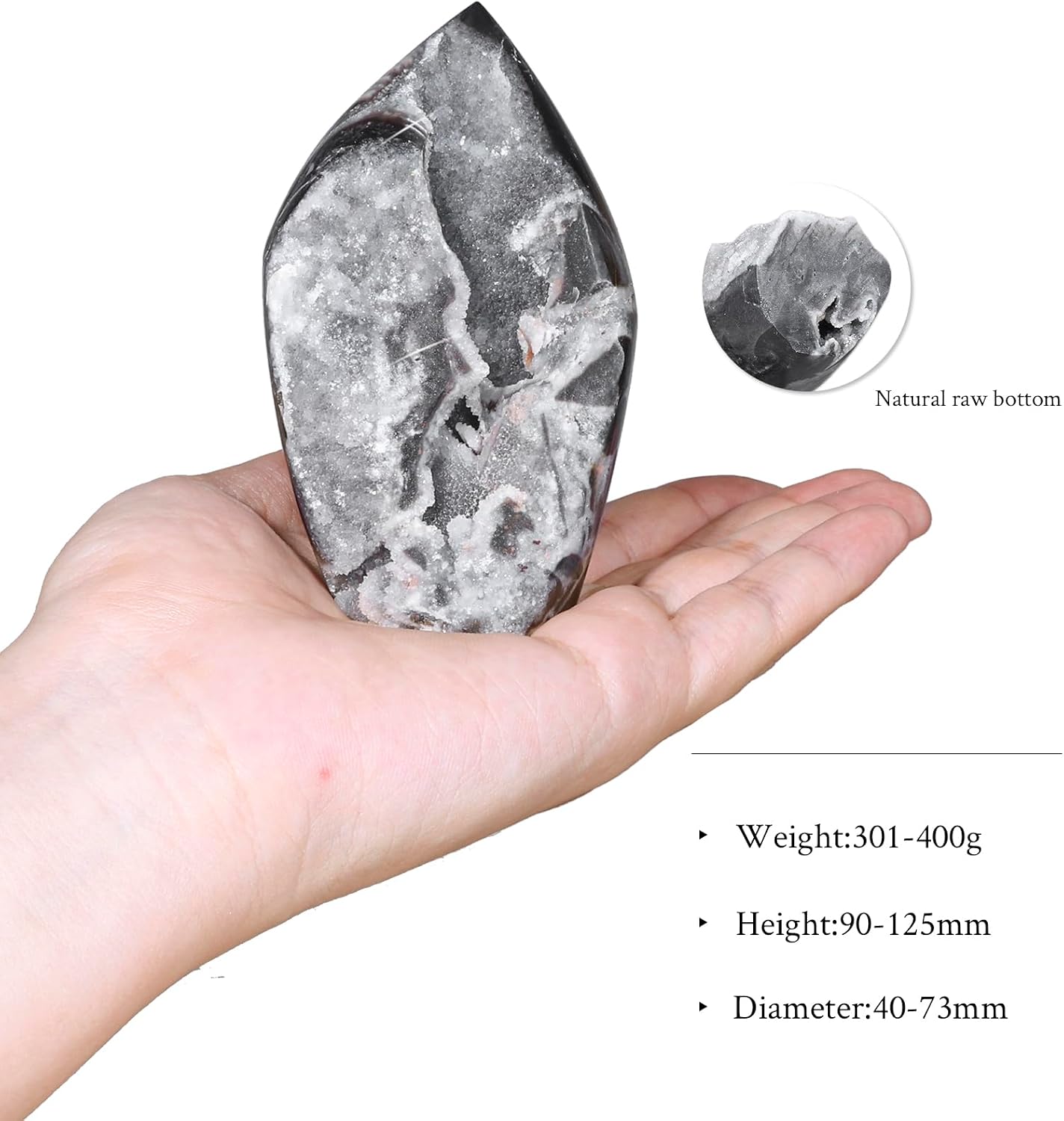 Sportmusies Natural Sphalerite Stone Cluster Flame Figurine Desktop Home Office Decoration, Spiritual Reiki Crystal Tower Statue, 3.54-4.92 inches
