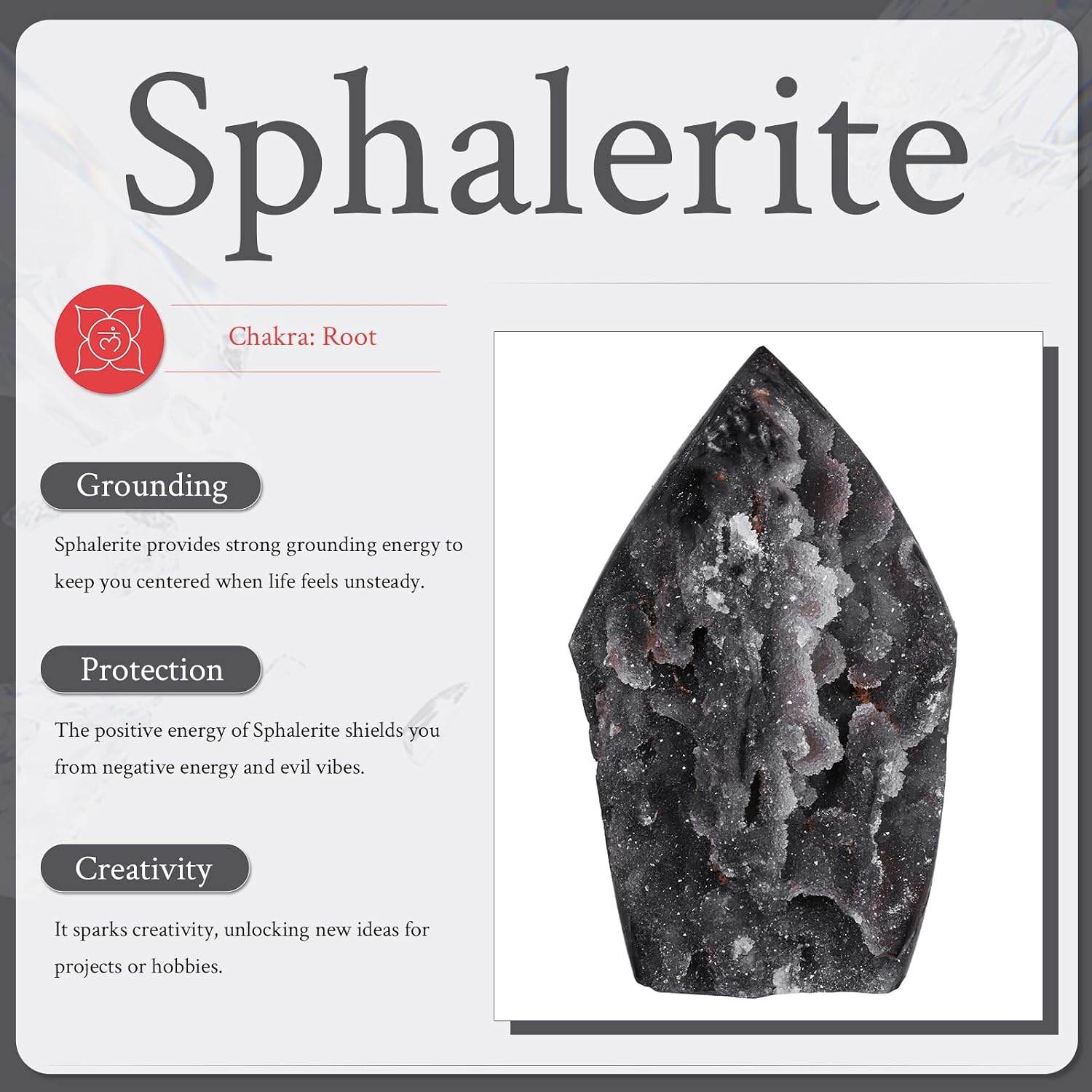 Sportmusies Natural Sphalerite Stone Cluster Flame Figurine Desktop Home Office Decoration, Spiritual Reiki Crystal Tower Statue, 3.54-4.92 inches