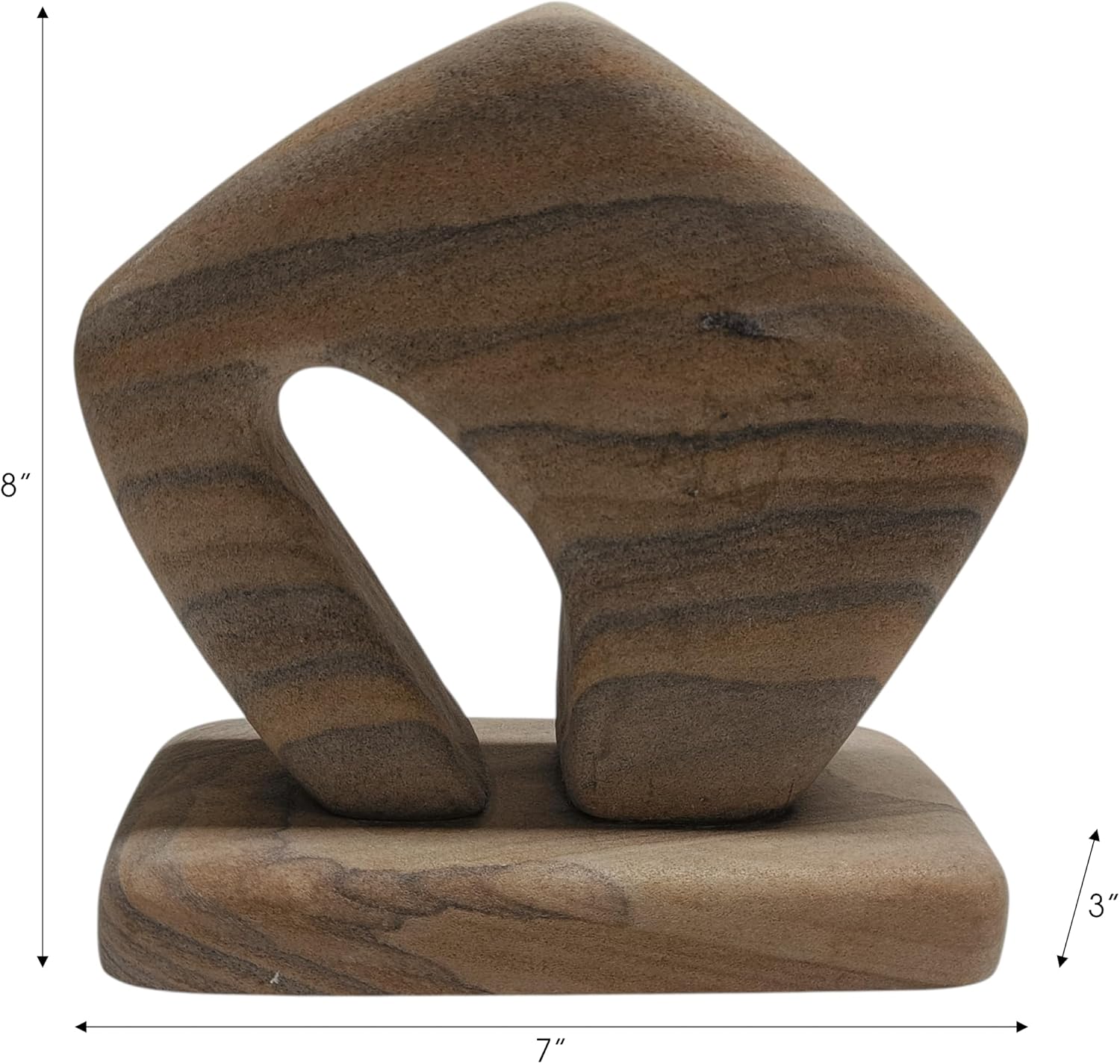 Decorative Home Decor Sculpture for Office, Living Room, and Bathroom Decor - Stylish Statue Ideal for Shelf and Coffee Table Decor Accent - Contemporary Ornaments for Console Table Styling - 8", Tan