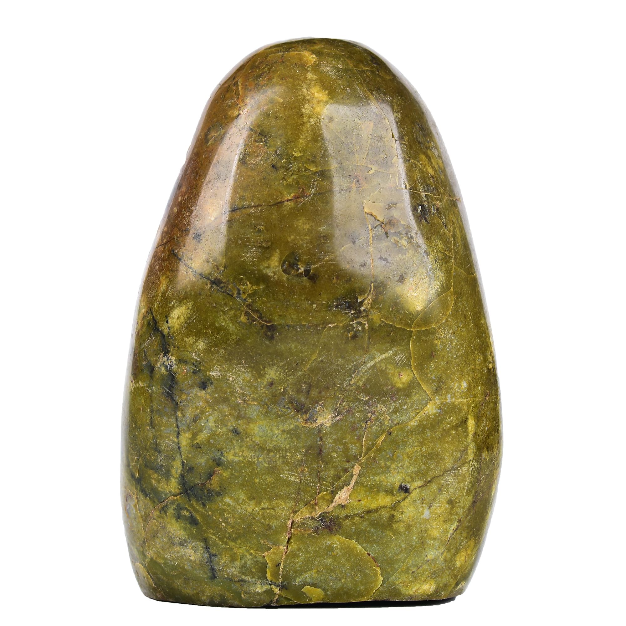 AMOYSTONE Natural Green Opal Polished Paperweight for Office - Small Decorative Healing Crystal, Desk Feng Shui Gemstone Home Decor 0.7~1 LBS