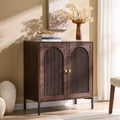 IFBUY Modern Sideboard Buffet Cabinet, 34" Tall Fluted Arched Buffet Cabinet with Storage and Adjustable Shelves, Wooden Modular Coffee Bar Cabinets for Kitchen, Entryway, Natural