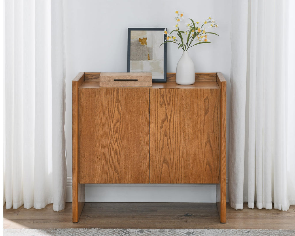 LKTART Mid Century Modern Narrow Sideboard Buffet Cabinet,Small Walnut Entryway Cabinet,Wood Credenza Storage Cabinet with 2 Doors for Living Room,Kitchen,Hallway(9.25" D*39" L)