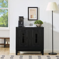 LKTART 33.5" Mid Century Sideboard Buffet Cabinet with Solid Wood Legs,Accent Storage Cabinet Credenza with 2 Doors for Living Room,Entryway,Kitchen(Walnut)