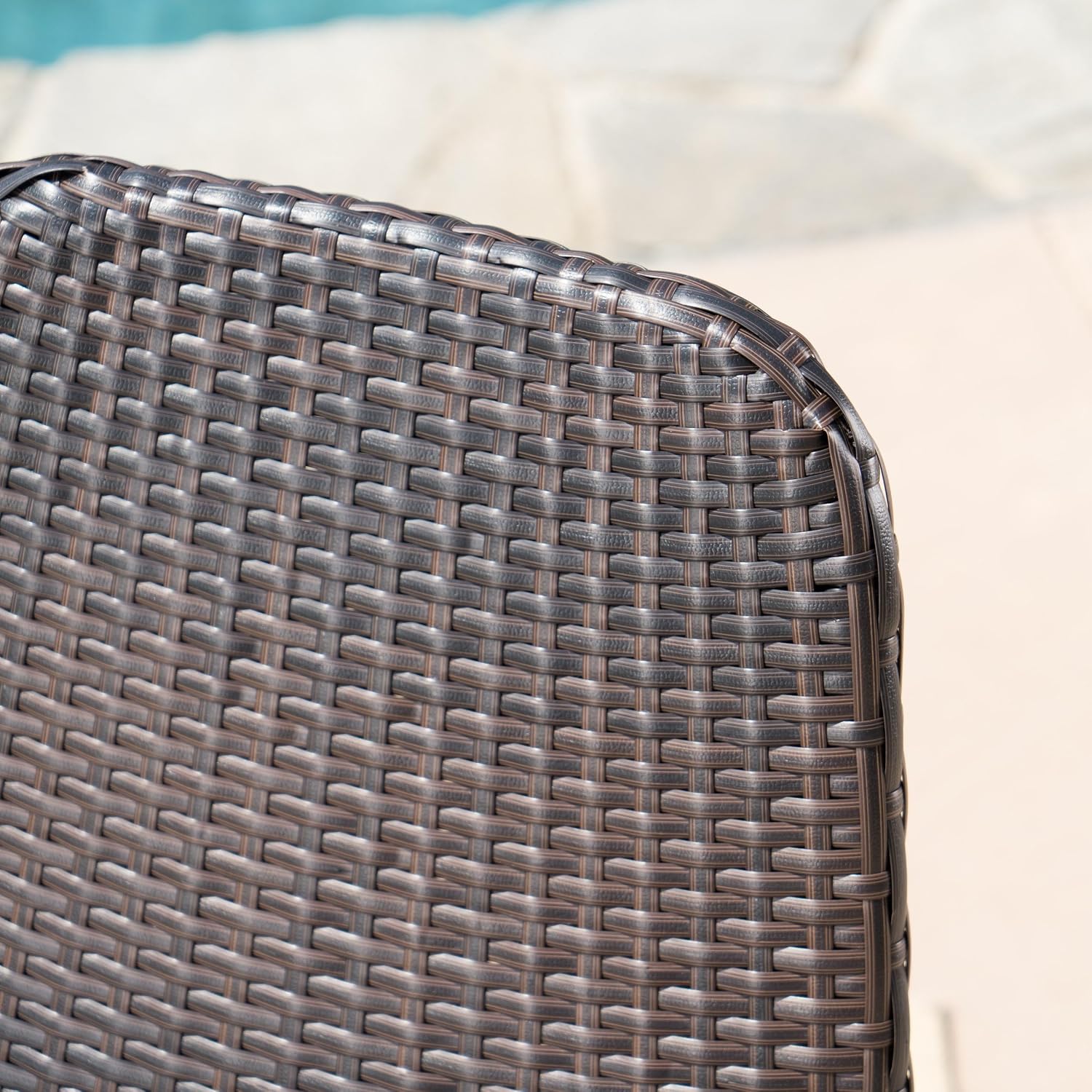 Set of 2 Wicker Outdoor Chairs, Sturdy Iron Frame, Versatile Seating for Patio, Poolside, Garden, Simple Assembly